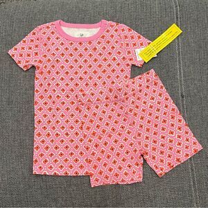 J.Crew Crewcuts Girls’ Printed Pink Short-Sleeve Pajama Set (Size 7)
